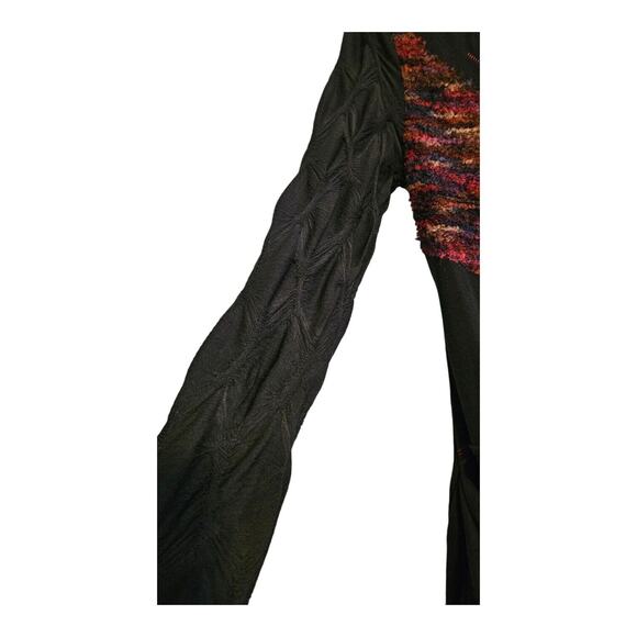 Paolo Tricut Dress Size S Black Layered Long Sleeve Ruffles Lagenlook BOHO Artsy - Picture 5 of 15